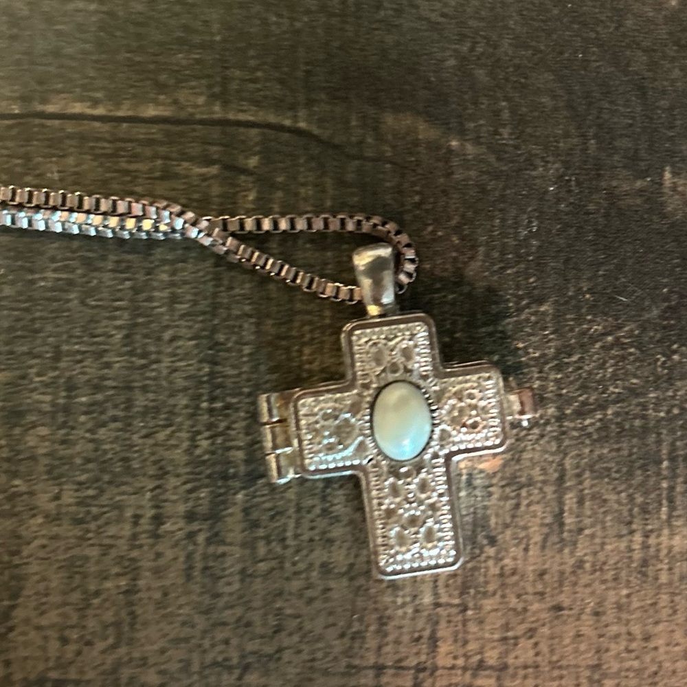 Cross Locket Serling Silver Necklace